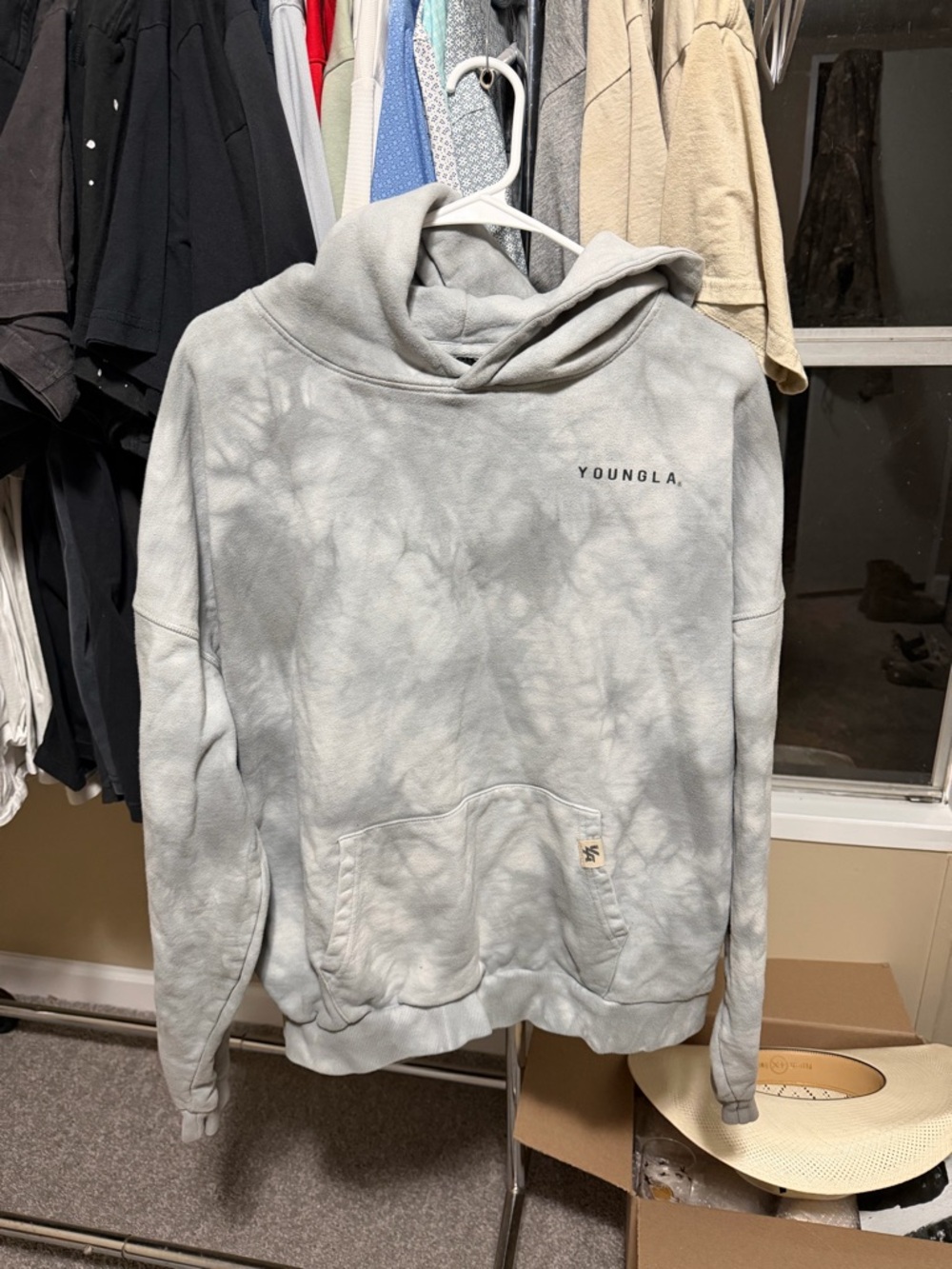 YoungLA Light Grey Tie-Dye Pullover Hoodie